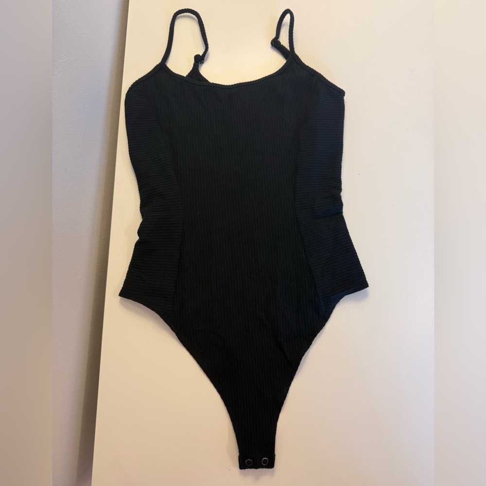 American Eagle Ribbed Black Bodysuit